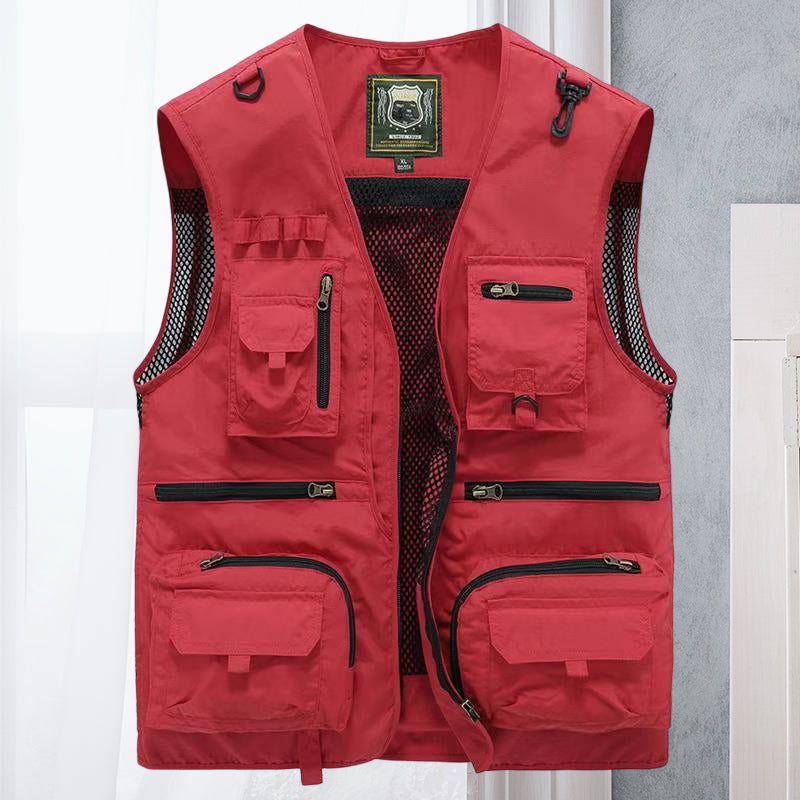 Gilet estivo multitasche leggero da uomo - Giacca senza maniche traspirante per escursionismo, pesca, campeggio e viaggi