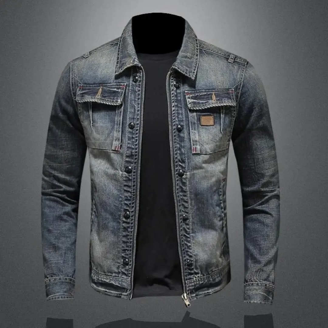 Giacca classica in denim da uomo