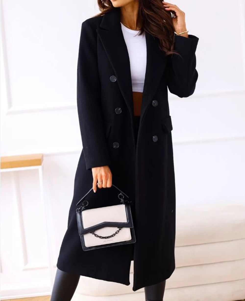 Trench lungo aderente da donna - Elegante e confortevole autunno inverno