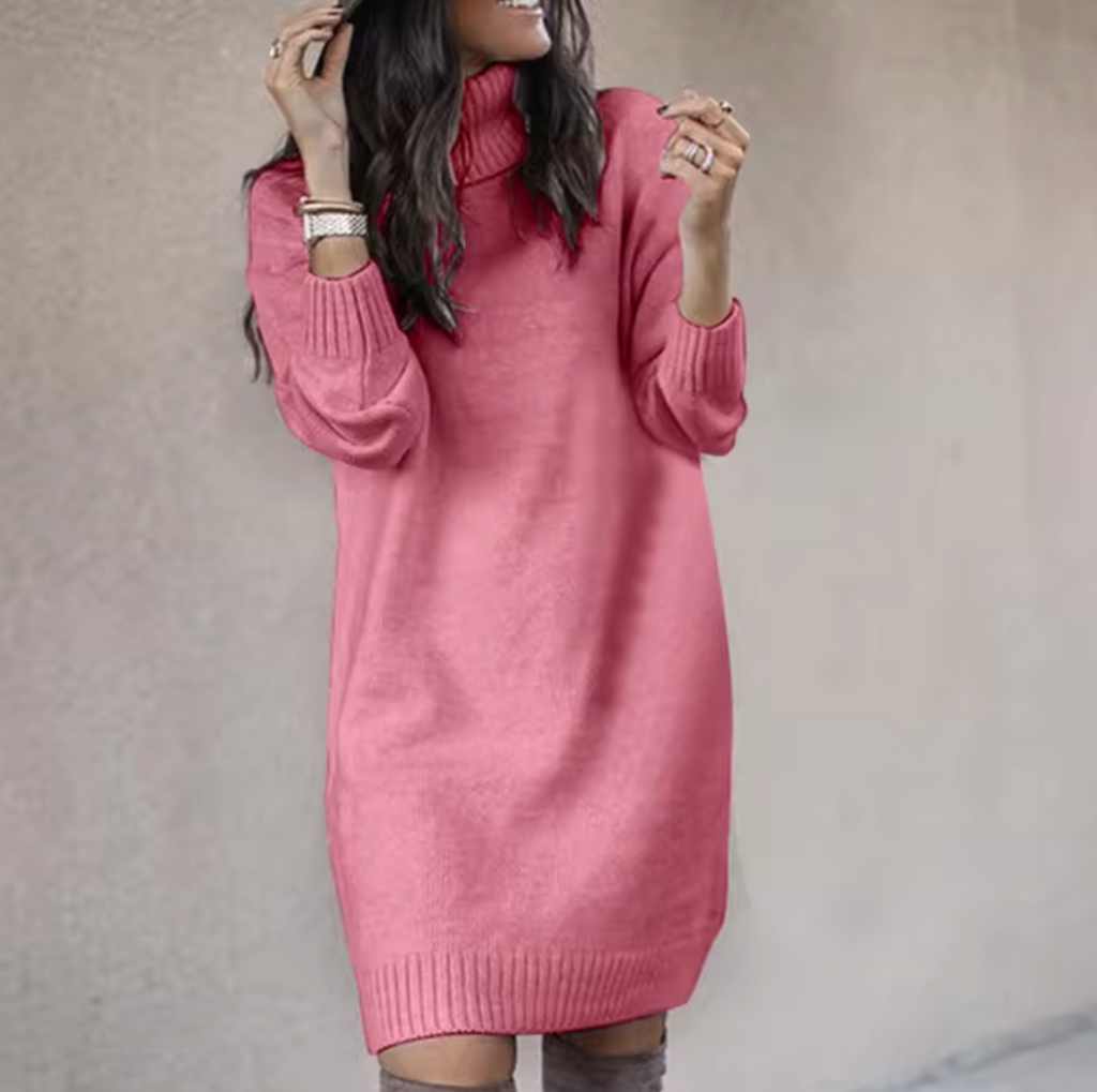 Abito maglione dolcevita da donna | Maniche lunghe