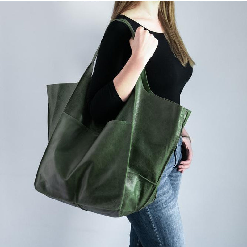 Borsa da Donna Premium Oversize in Pelle Vintage - Spaziosa