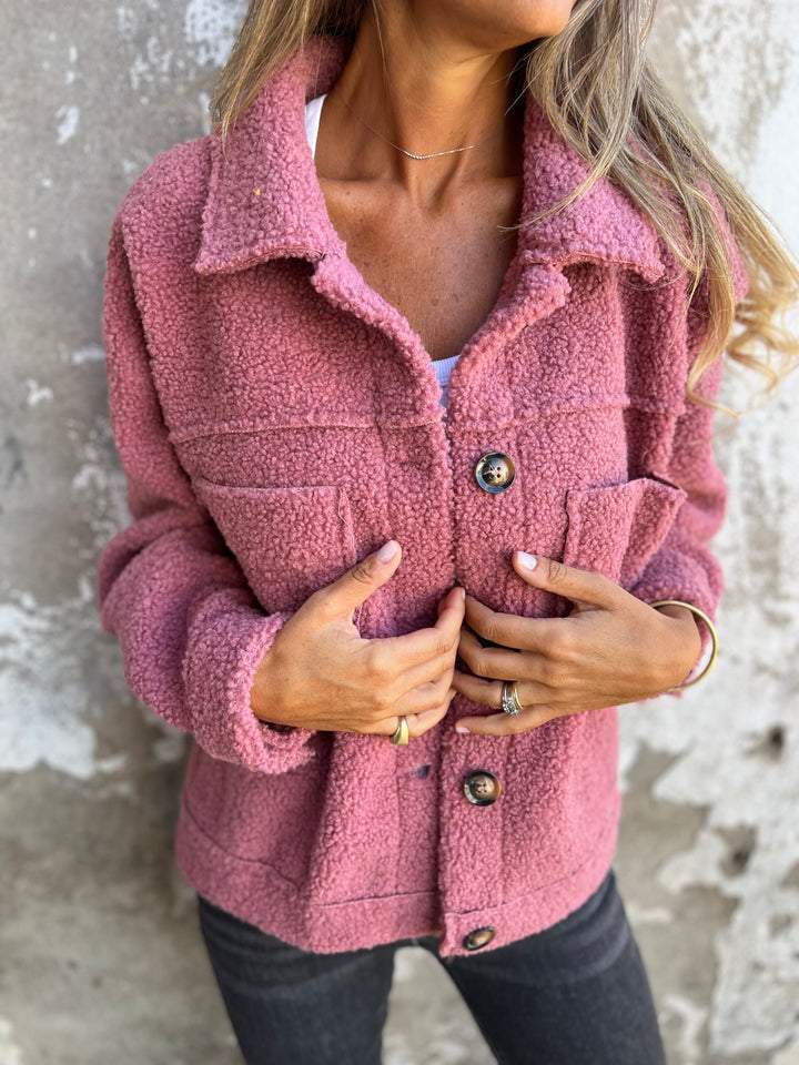 Giacca Elegante Corta in Lana con Revers da Donna - Accogliente