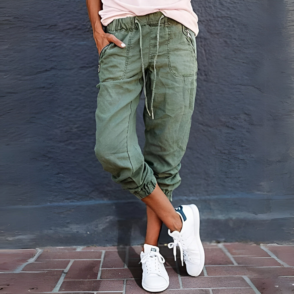 Pantaloni gamba larga donna in lino – pantaloni estivi eleganti e freschi