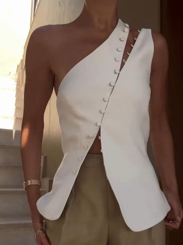 Top monospalla da donna