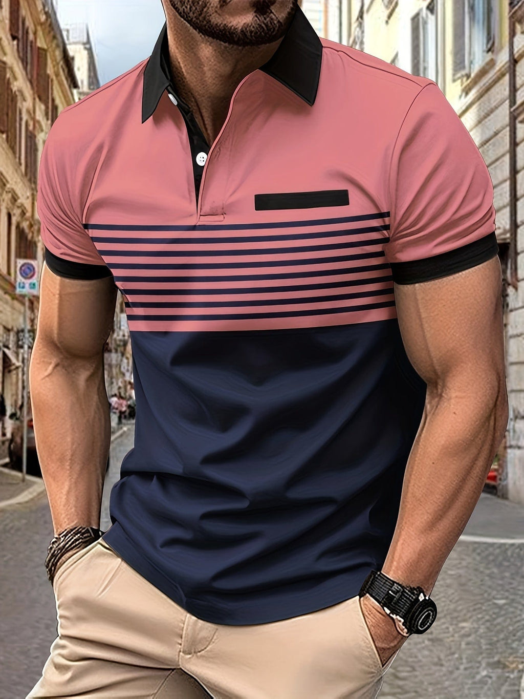 Polo estiva Premium a righe da uomo