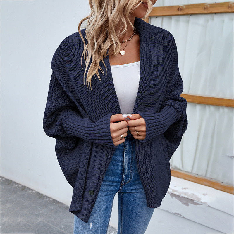 Gilet largo da donna in maglia