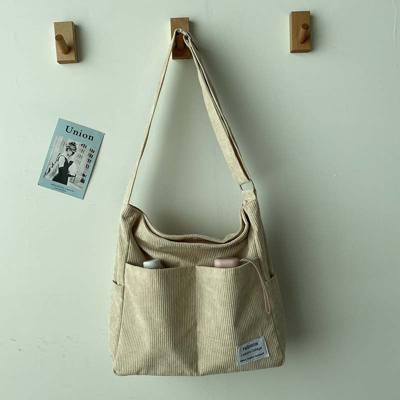 Borsa a tracolla in velluto a coste