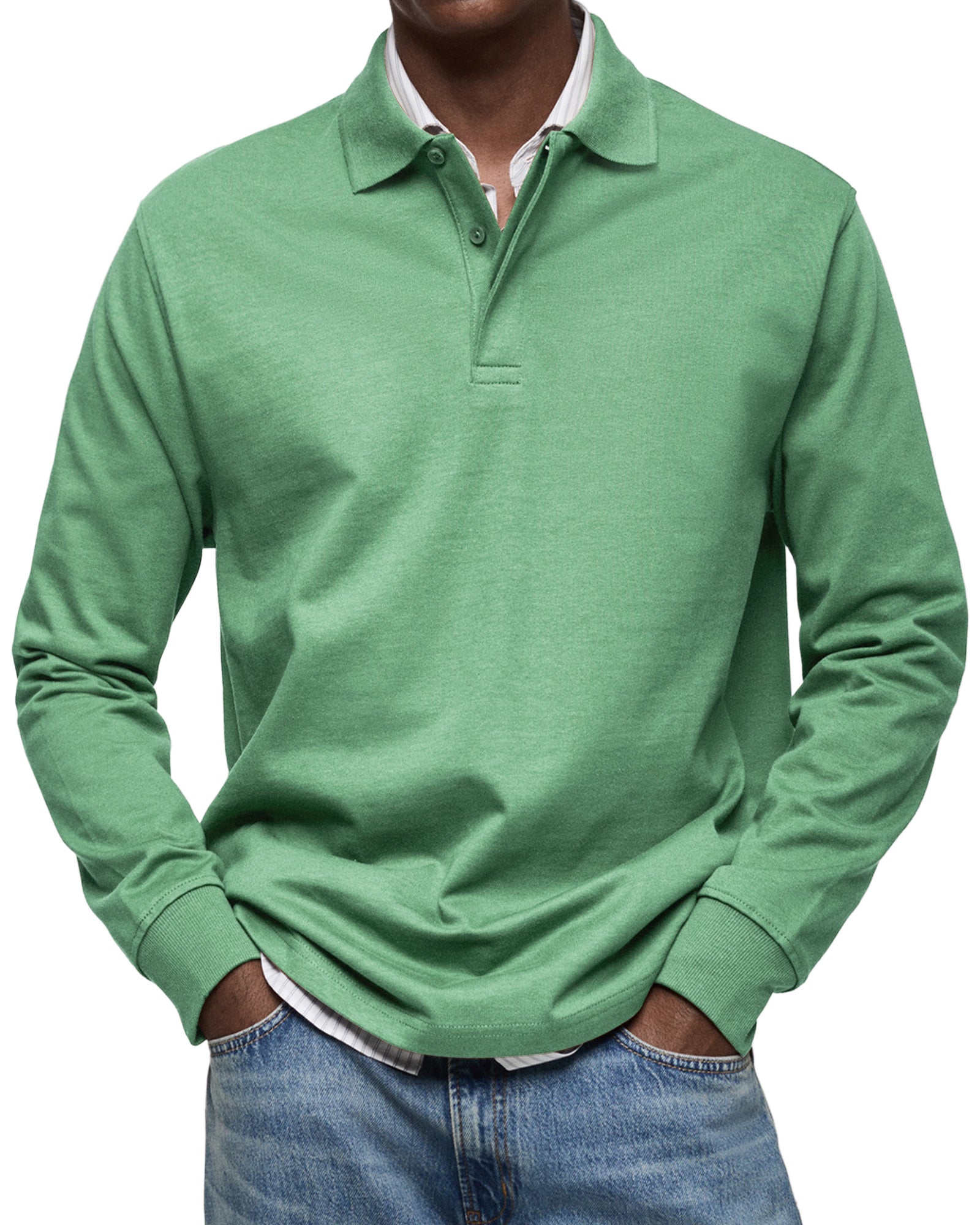 Polo casual a maniche lunghe da uomo