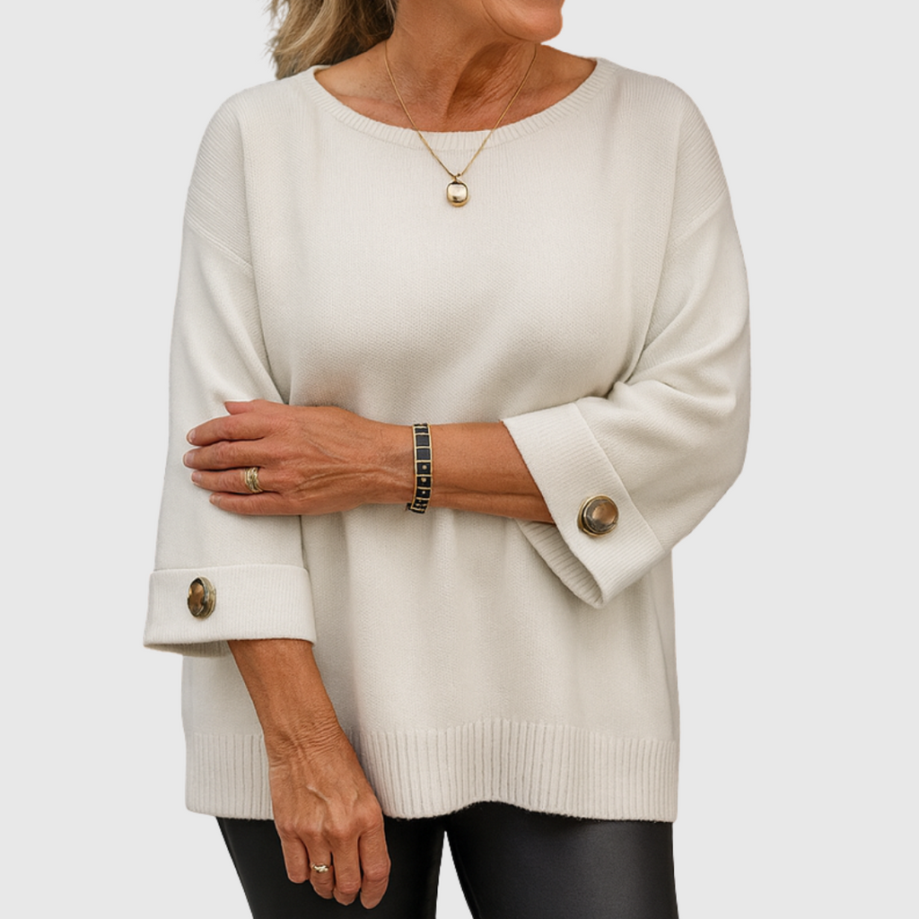 Maglione girocollo a maniche lunghe da donna – Maglione lavorato a maglia morbido ed elegante