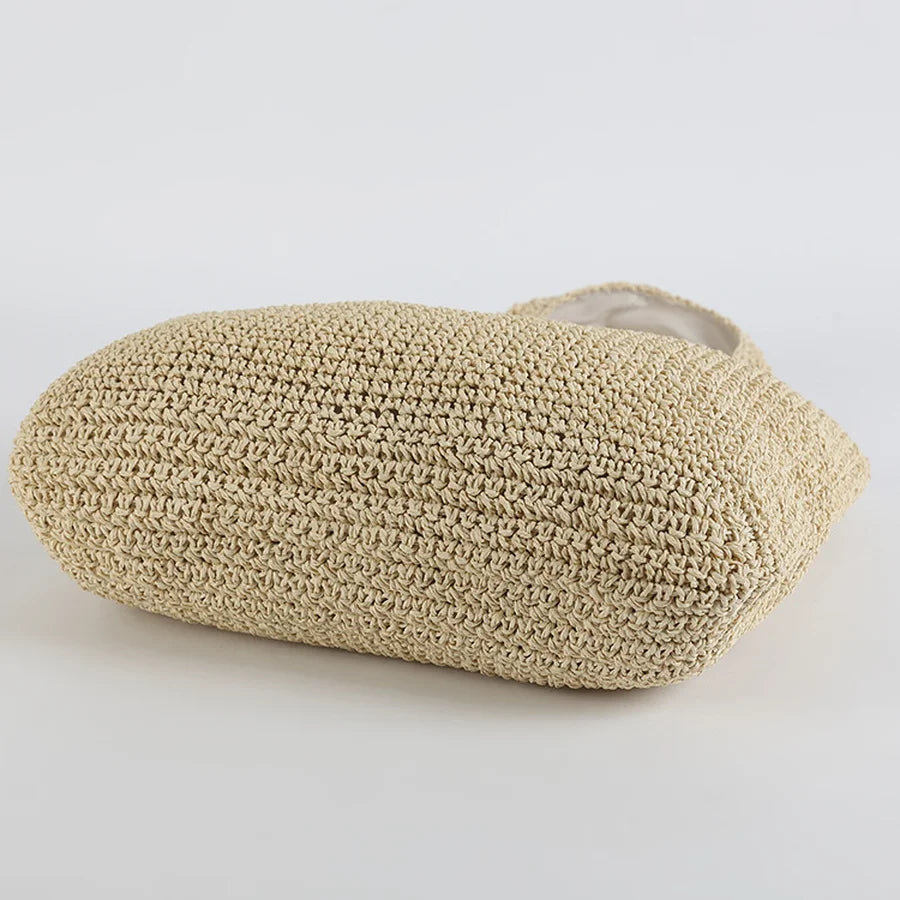 Elegante borsa da spiaggia in paglia per donna