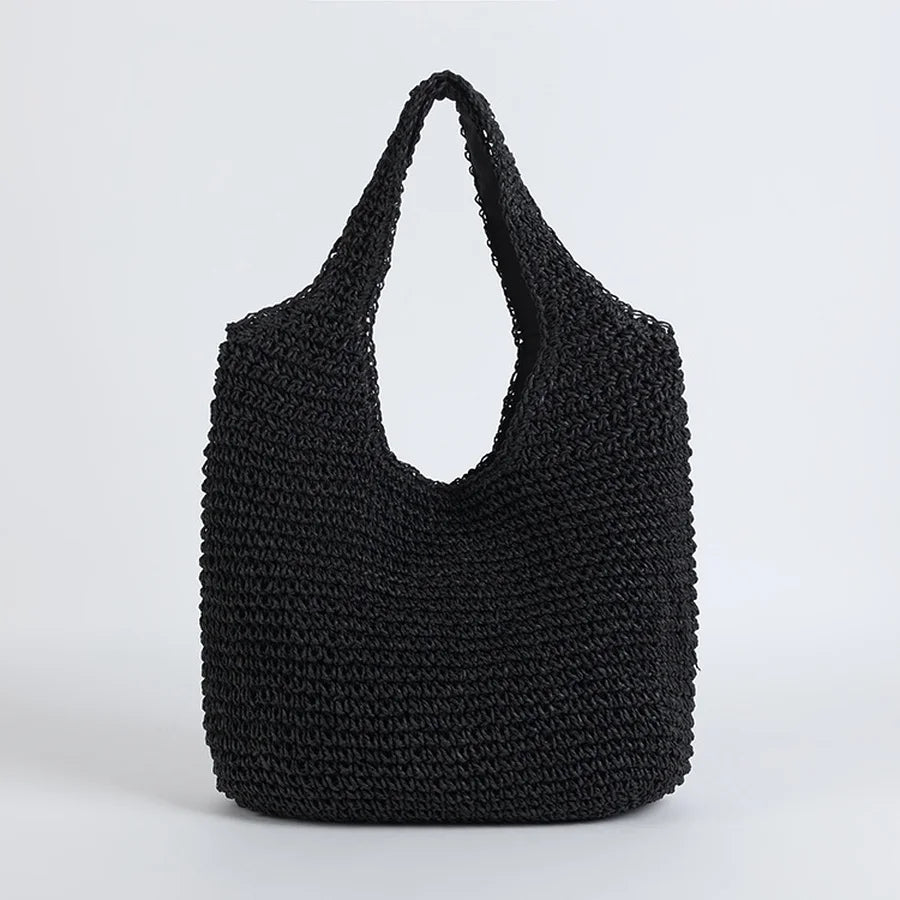 Elegante borsa da spiaggia in paglia per donna