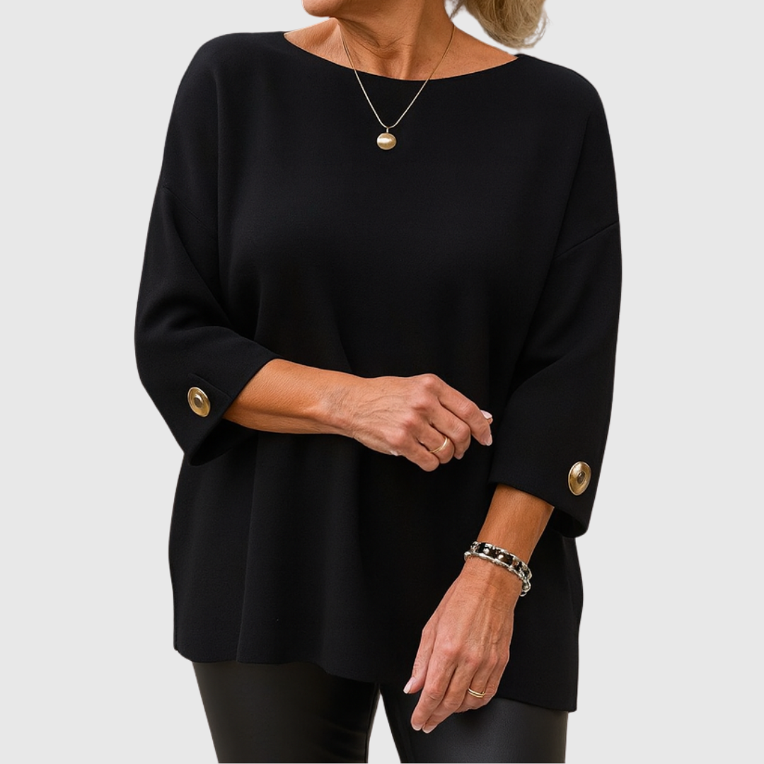 Maglione girocollo a maniche lunghe da donna – Maglione lavorato a maglia morbido ed elegante
