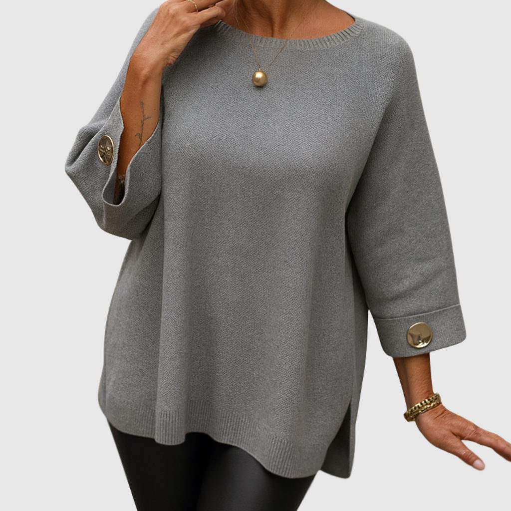 Maglione girocollo a maniche lunghe da donna – Maglione lavorato a maglia morbido ed elegante