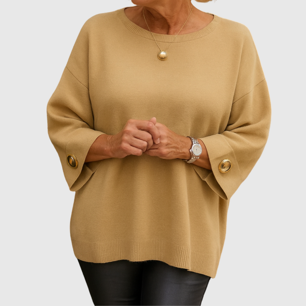 Maglione girocollo a maniche lunghe da donna – Maglione lavorato a maglia morbido ed elegante