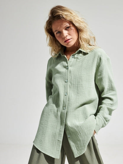 Camicia da donna in cotone Premium a maniche lunghe