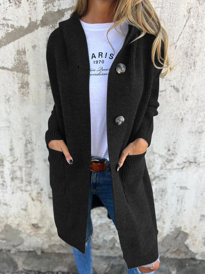 Elegante cardigan lungo lavorato a maglia