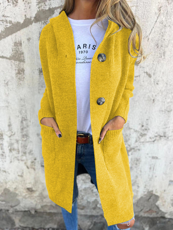 Elegante cardigan lungo lavorato a maglia