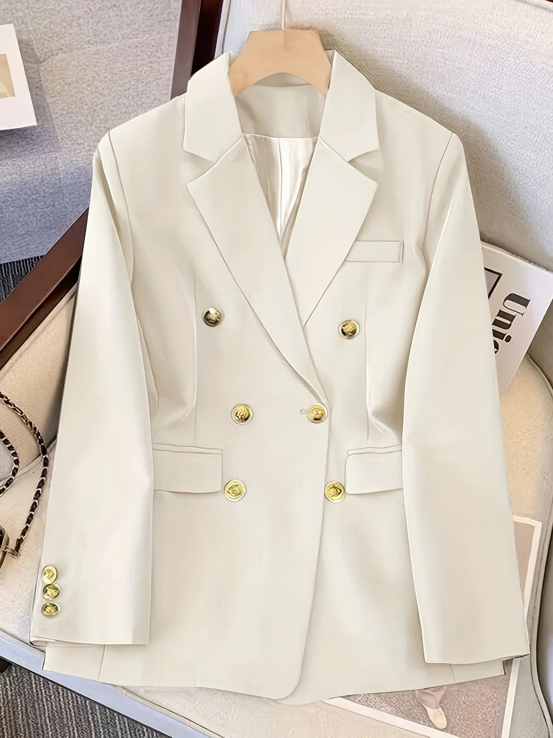 Blazer elegante e sottile da donna con bottoni dorati | Ideale per tutte le stagioni