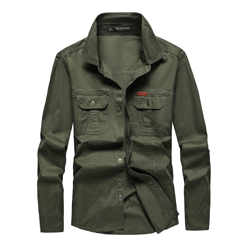 Camicia cargo a maniche lunghe premium da uomo – Abbigliamento da lavoro casual dalla vestibilità comoda