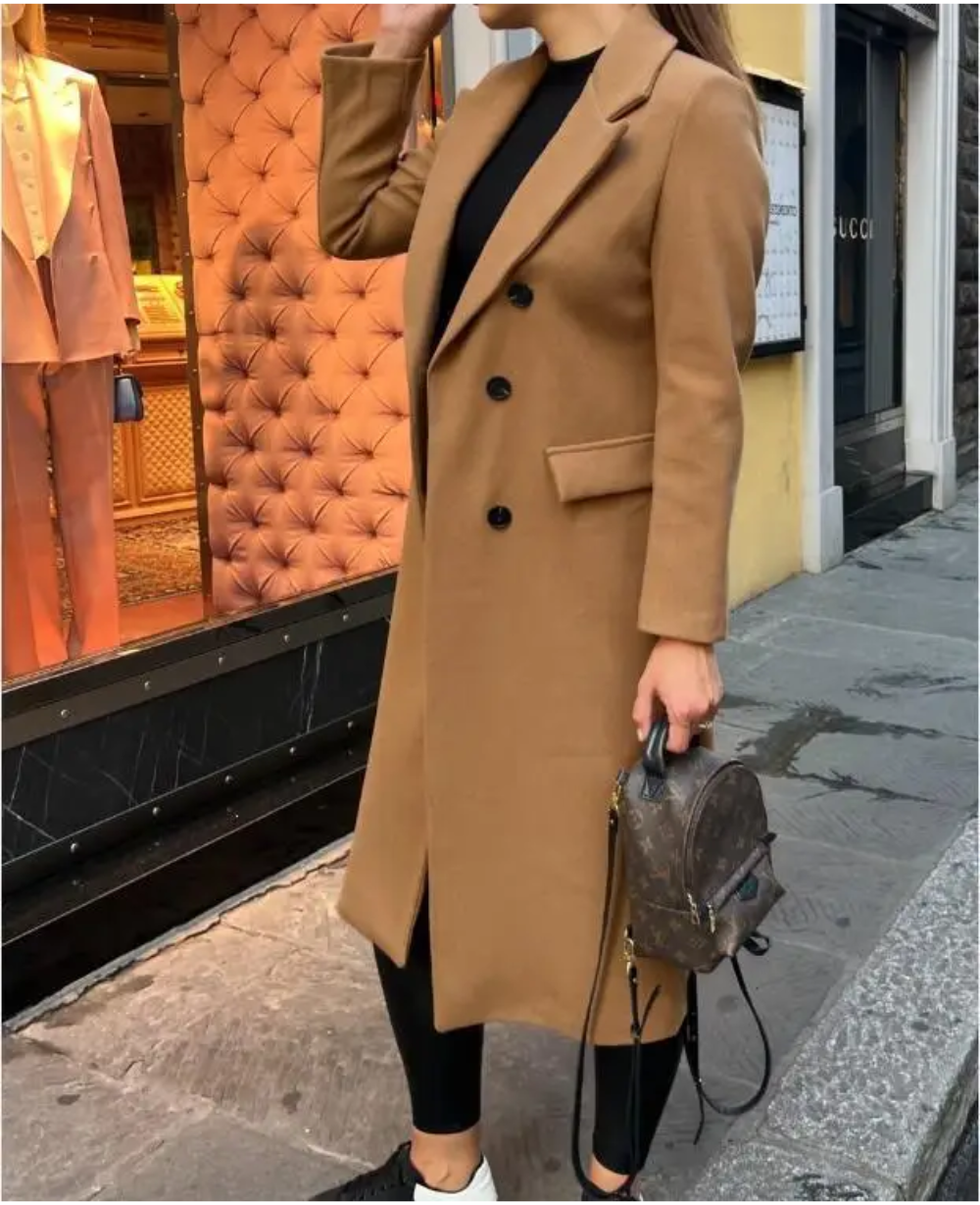 Trench lungo aderente da donna - Elegante e confortevole autunno inverno