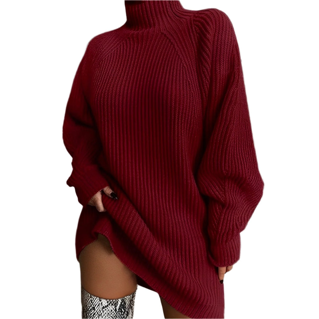 Abito maglione oversize a collo alto da donna