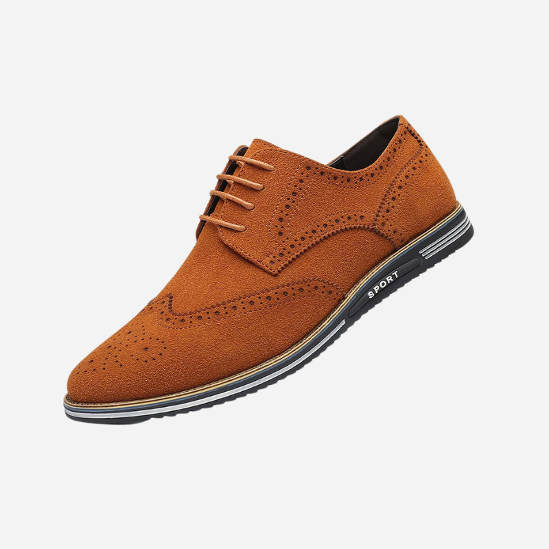Scarpe basse stringate in pelle scamosciata nera da uomo