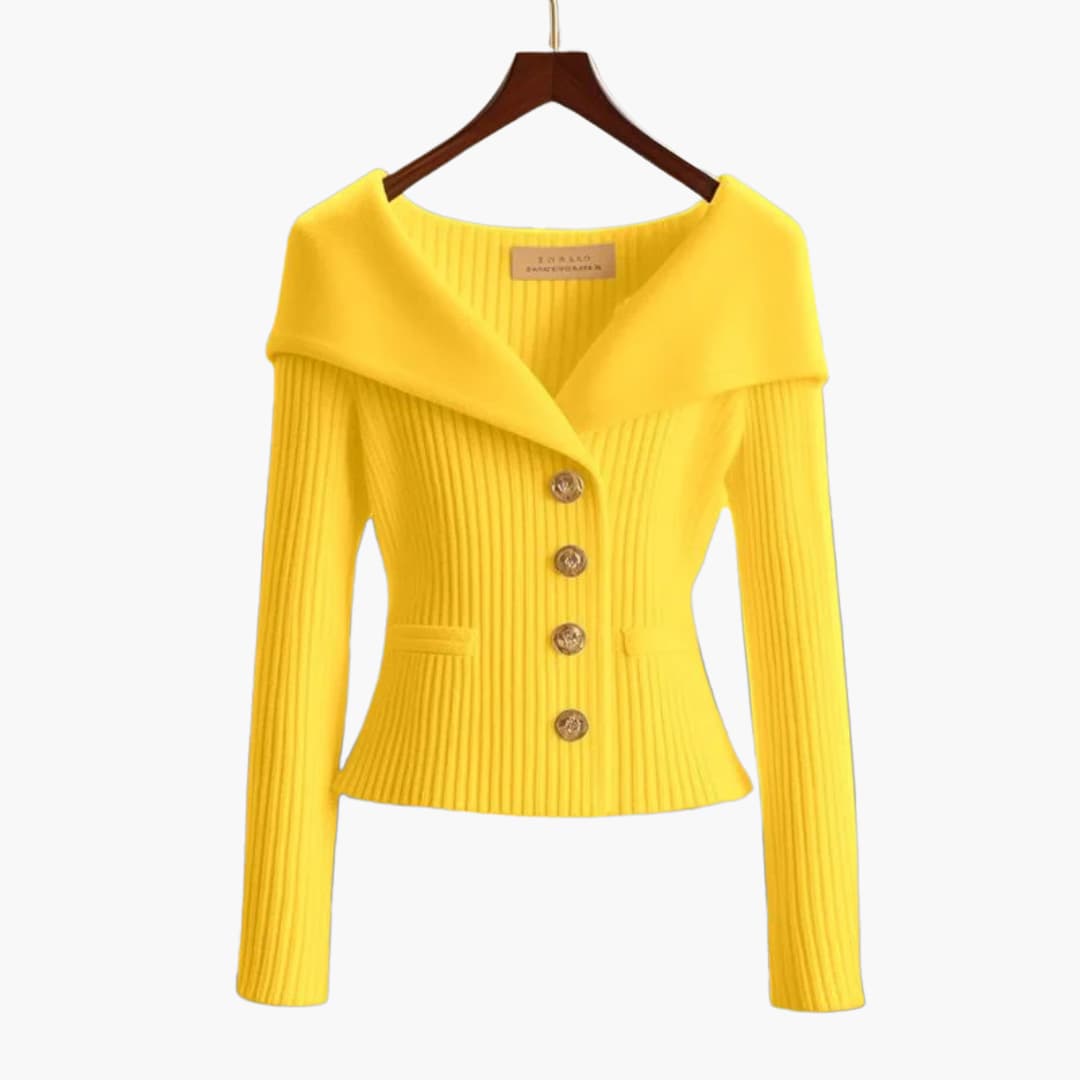 Gilet corto ed elegante a coste da donna - Comodo lavoro a maglia con bottoni