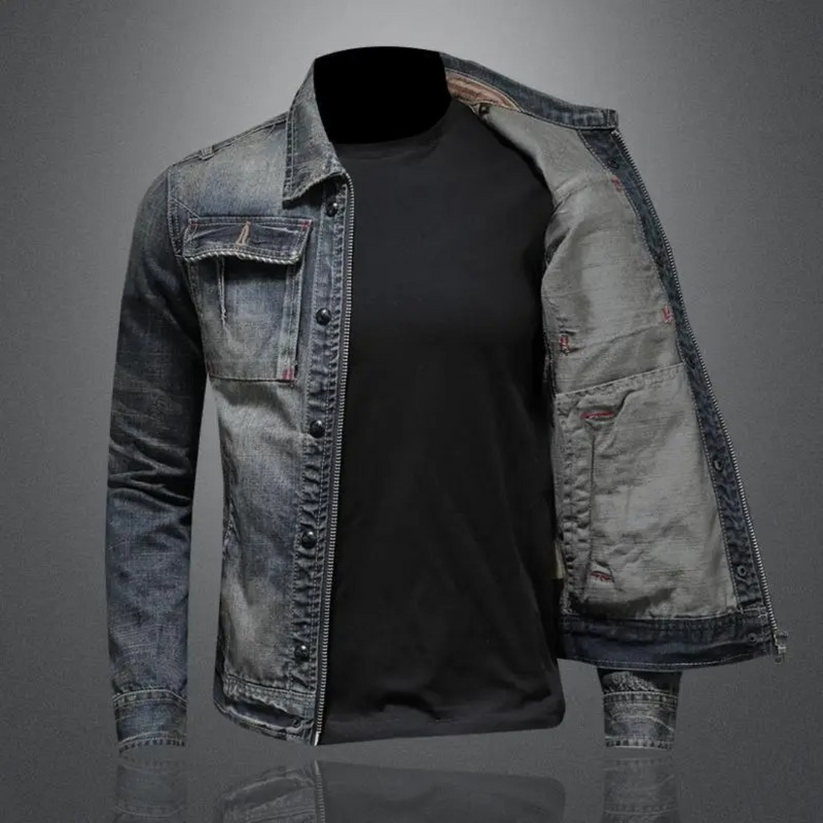Giacca classica in denim da uomo