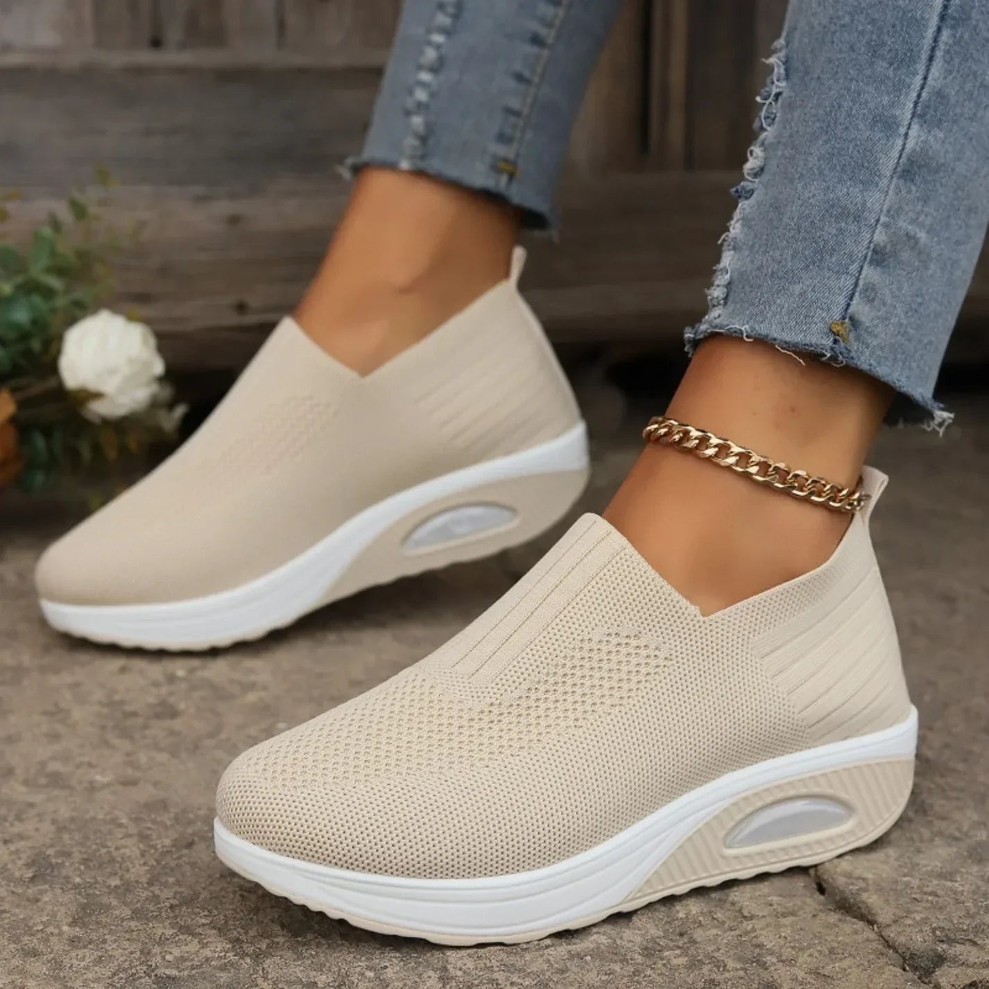 Donna comode e slip-on mesh traspirante ortopedico qualità per alleviare il dolore Sneakers - leggere e di supporto per le camminate quotidiane.