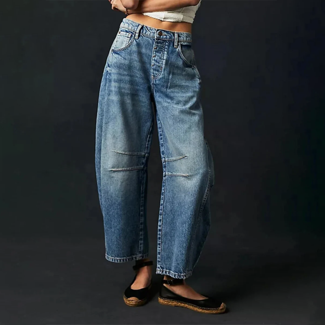 Pantaloni in denim larghi ed eleganti da donna – Vestibilità rilassata