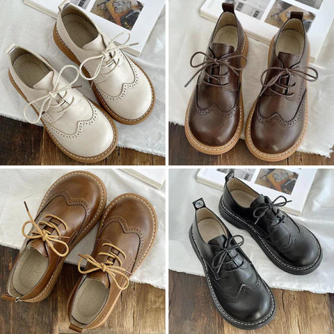 Scarpe Oxford da donna con punta quadrata larga