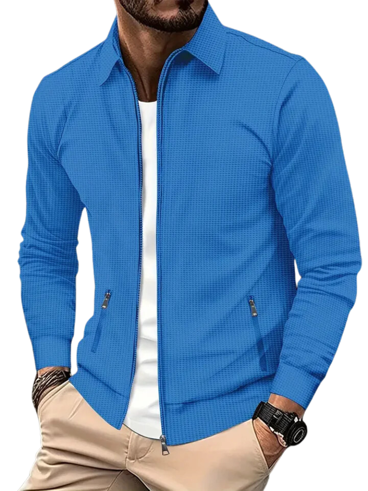 Giacca leggera a coste con cerniera sul collo da uomo - comfort e stile