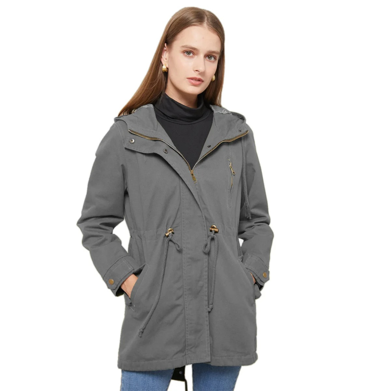 Giacca a vento leggera casual da donna - Comodo cappotto con cappuccio