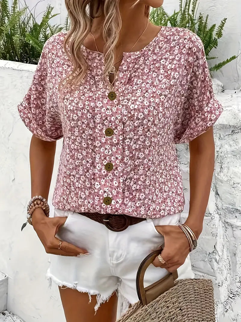 Blusa floreale leggera da donna