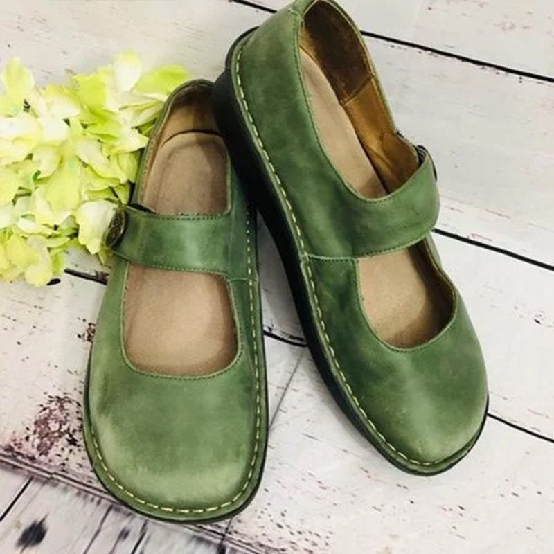 Scarpe da donna in stile retrò comode in pelle scamosciata – Suola morbida leggera e calzature casual per tutti i giorni