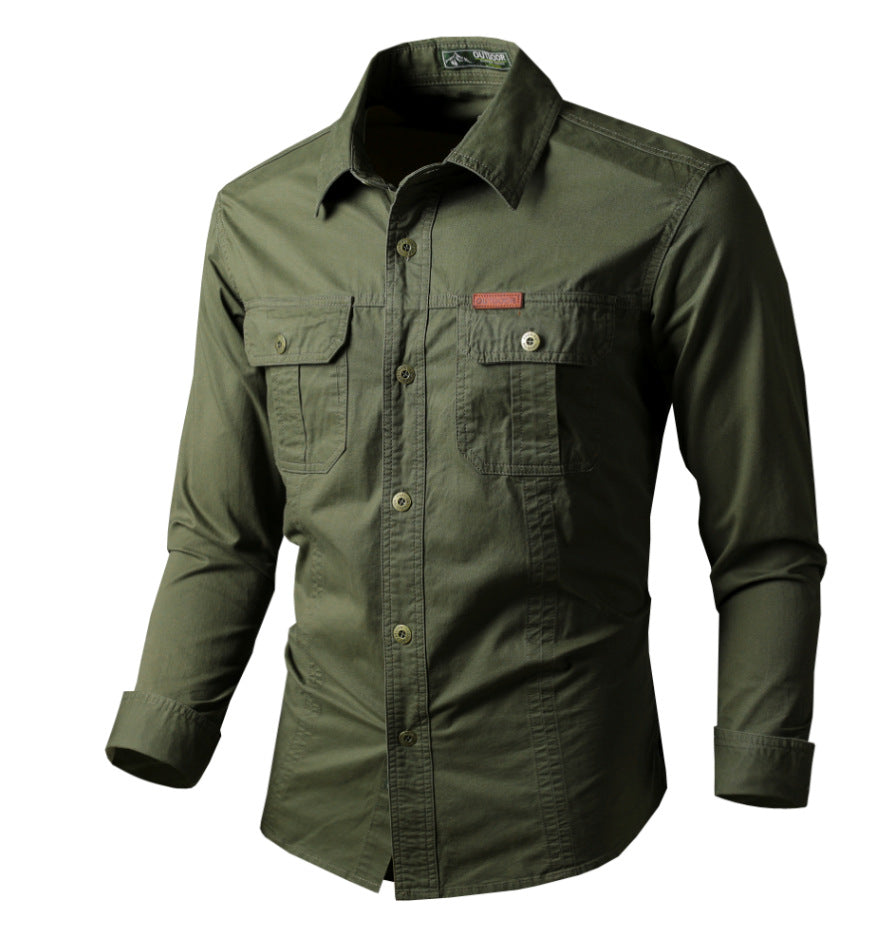 Camicia cargo a maniche lunghe premium da uomo – Abbigliamento da lavoro casual dalla vestibilità comoda