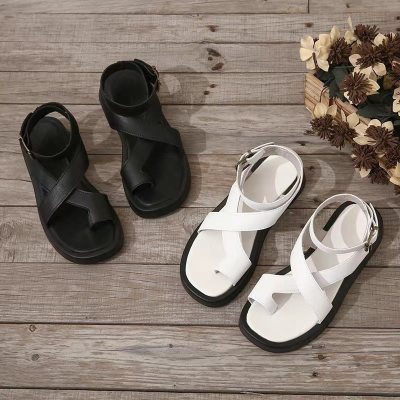 Sandali gladiatore da donna eleganti con suola spessa di alta qualità - Scarpe estive comode e resistenti