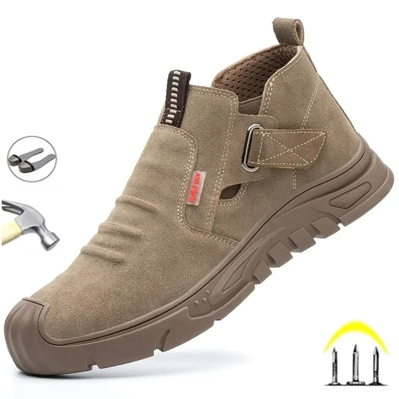 Scarpe antinfortunistiche protettive e confortevoli da uomo - Punta in acciaio, antiscivolo, leggere, resistenti alle forature, stivali da lavoro industriali