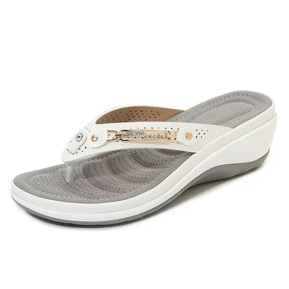 Pantofole estive ortopediche da donna con zeppa bassa – Plantare morbido imbottito, design traspirante e di supporto per comfort tutto il giorno