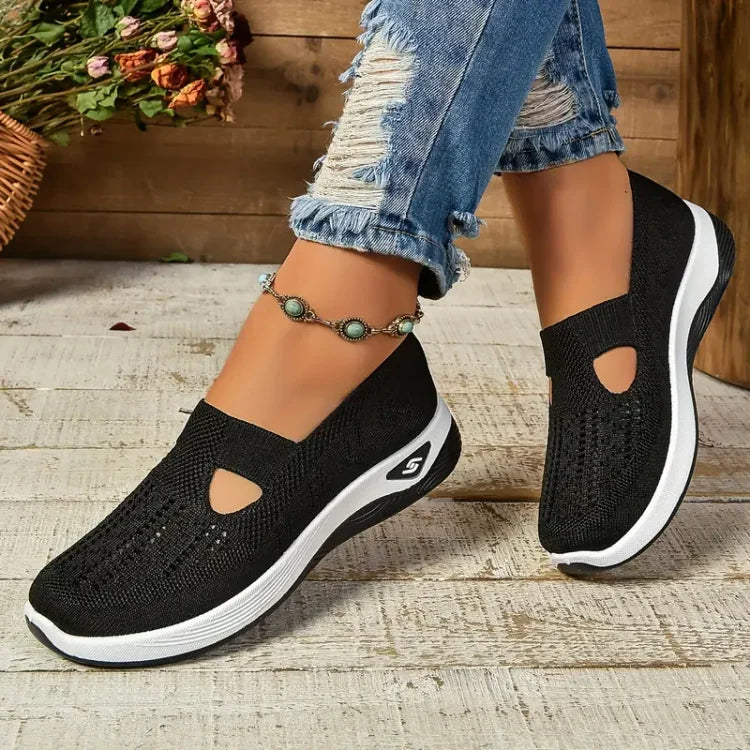 Slip on sportive da donna in maglia traspirante – scarpe leggere per uso quotidiano
