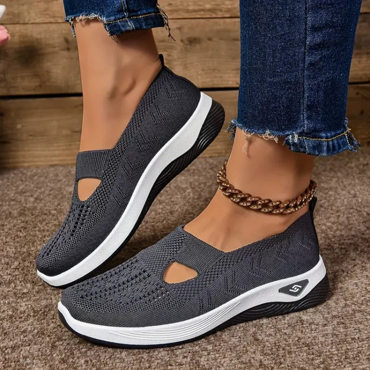 Slip on sportive da donna in maglia traspirante – scarpe leggere per uso quotidiano