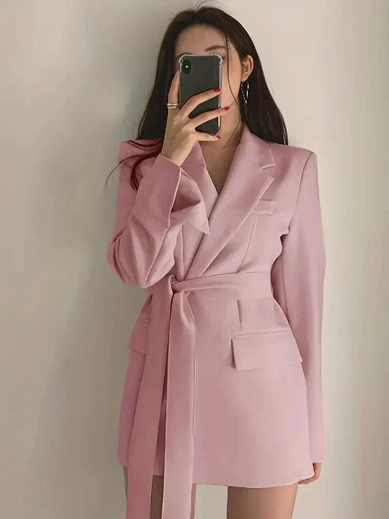 Mini abito blazer sartoriale elegante e sottile da donna