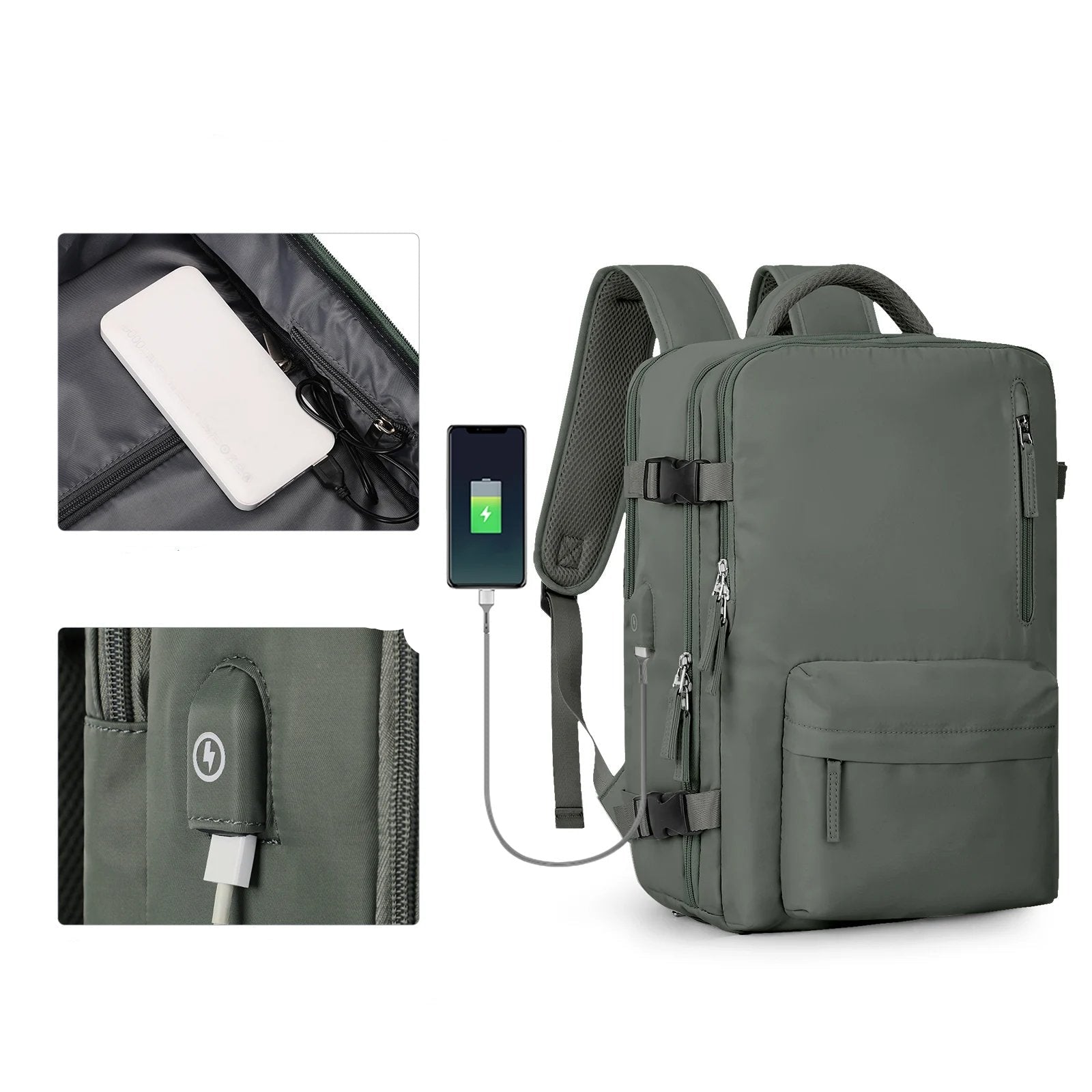 Zaino da Viaggio Impermeabile Medio per Laptop – Borsa da 35L Leggera e Resistente per Escursioni, Campeggio, Trekking e Viaggi – per Uomo e Donna