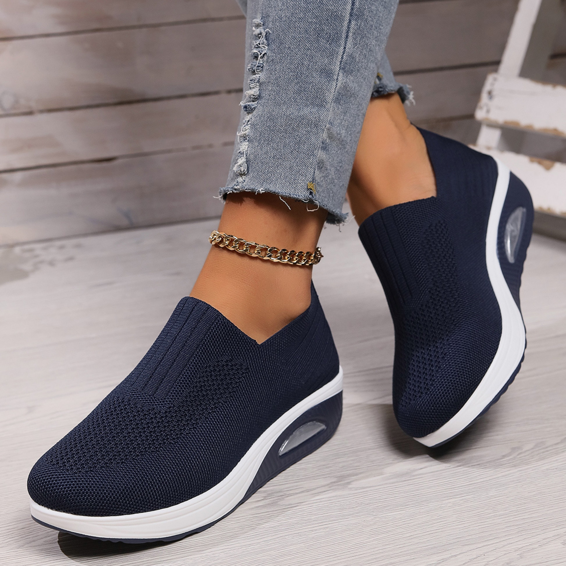 Donna comode e slip-on mesh traspirante ortopedico qualità per alleviare il dolore Sneakers - leggere e di supporto per le camminate quotidiane.