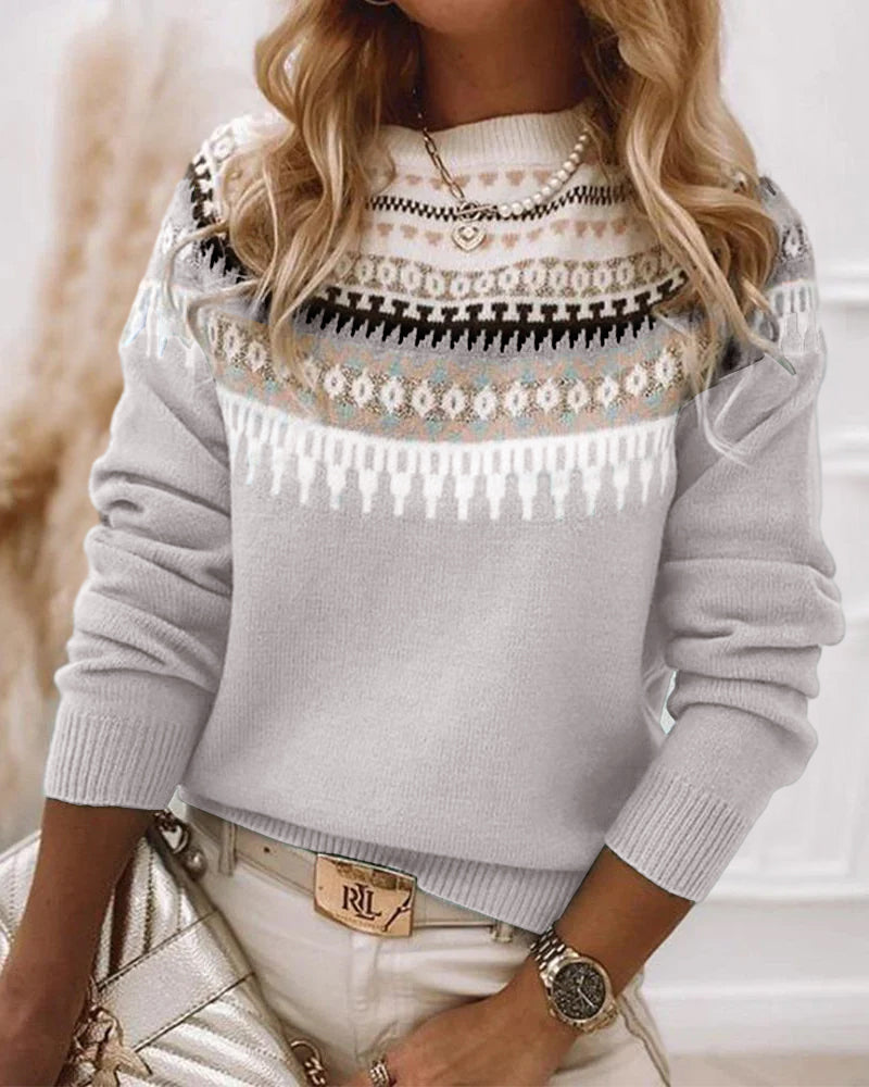 Maglione girocollo elegante da donna - Maglione lavorato a maglia comodo