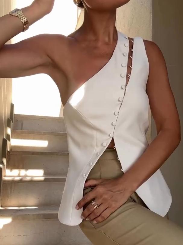 Top monospalla da donna