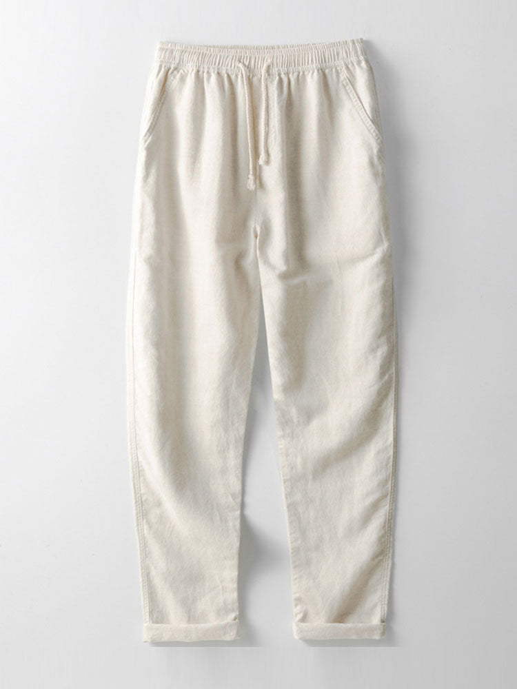 Completo estivo casual elegante da uomo in lino con camicia e pantaloni - Due pezzi leggeri e traspiranti, casual da spiaggia