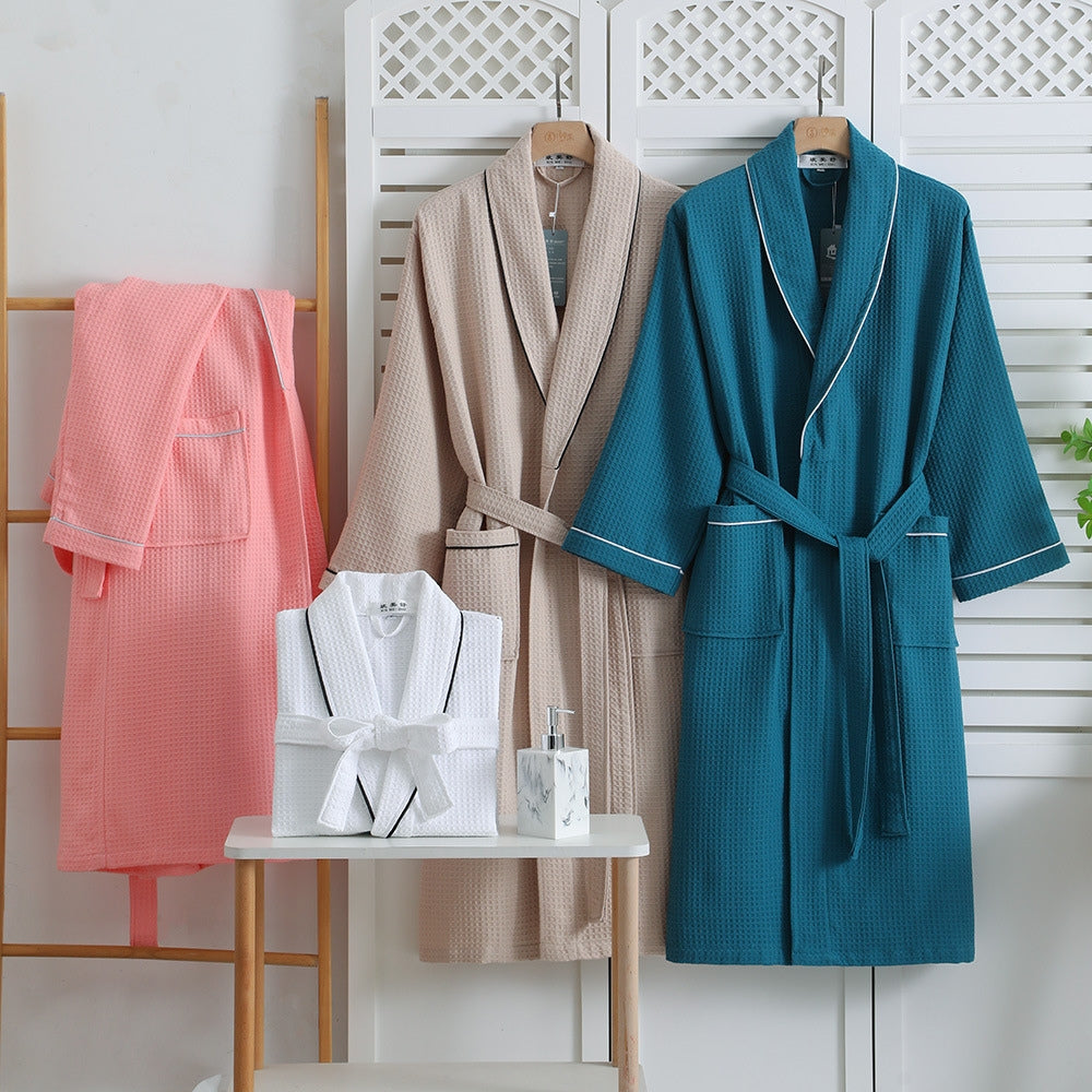 Accappatoio unisex leggero in cotone – vestaglia morbida da bagno
