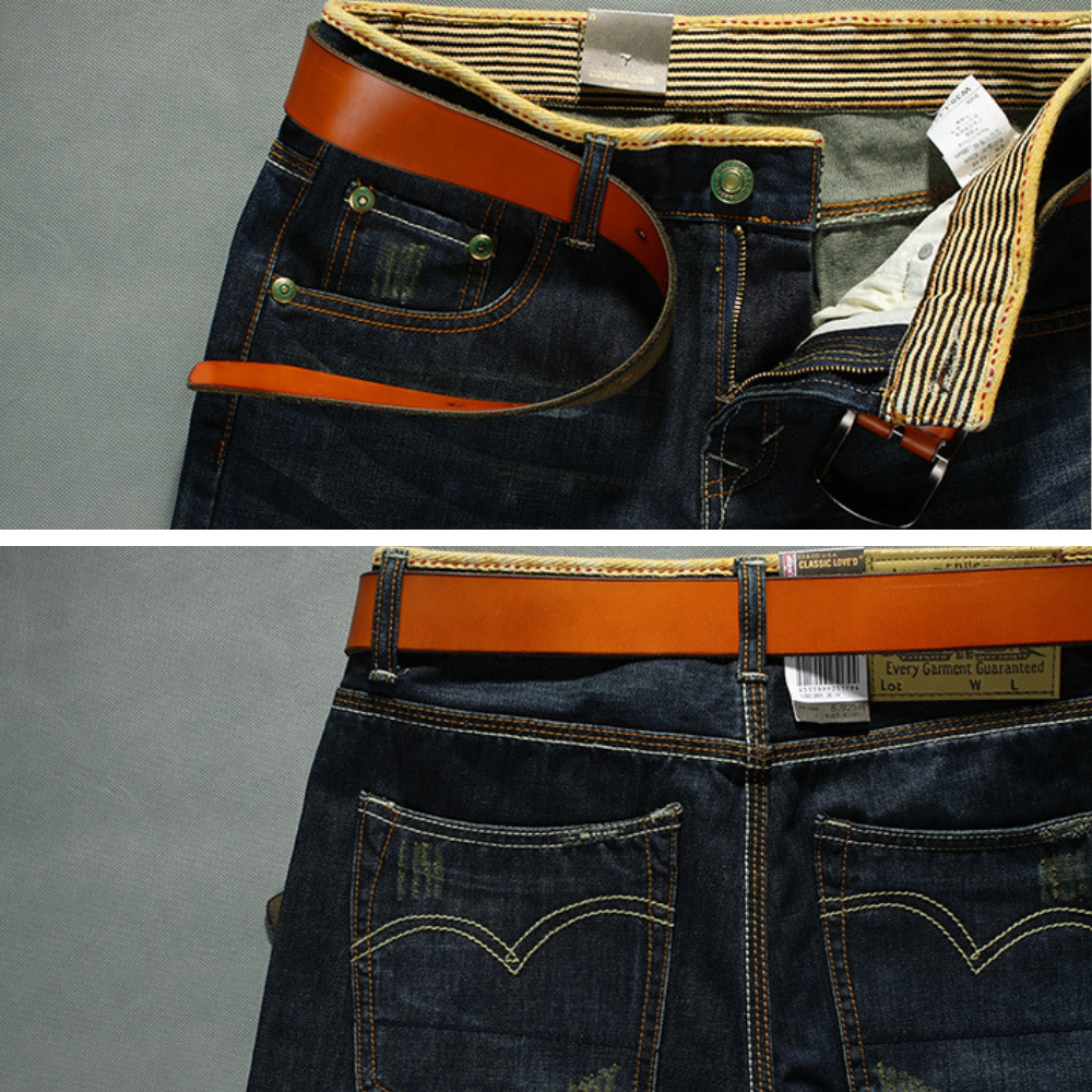 Pantaloncini in denim strutturati casual da uomo - Classici, dettagli strappati