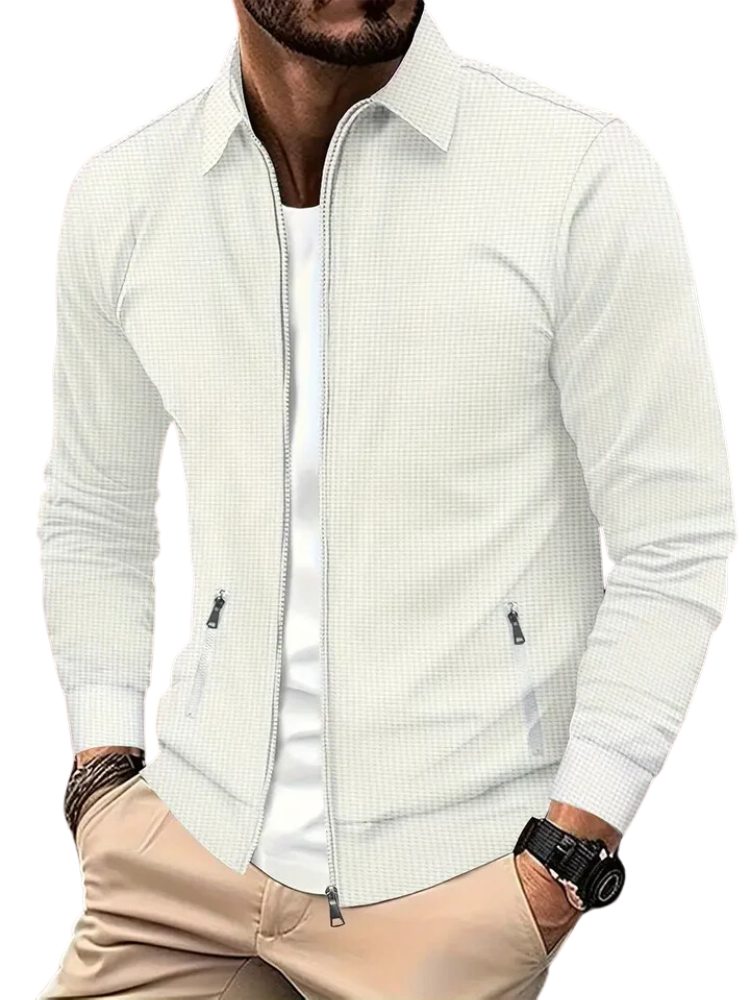 Giacca leggera a coste con cerniera sul collo da uomo - comfort e stile